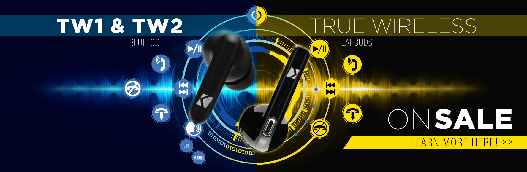 TW1 and TW2 Bluetooth Earbuds Sale