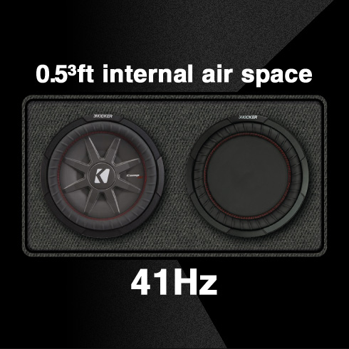 0.5 cubic feet internal air space 41 Hz